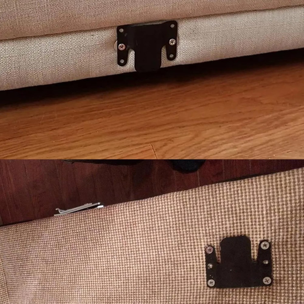 ANTFEES Universal Sectional Sofa Interlocking, 8 sofa connector-8, Black