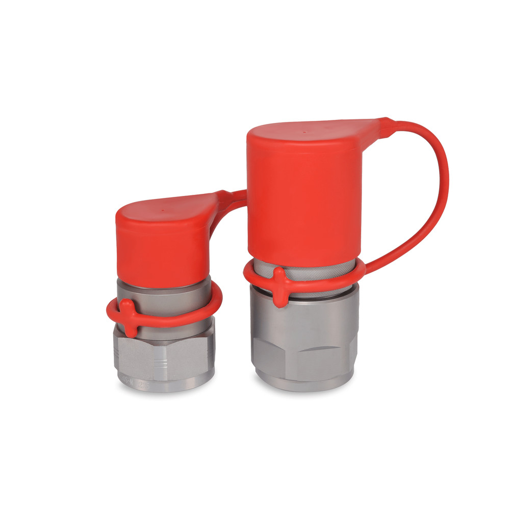 1″ Flat Face Hydraulic Quick Couplers Set - 1-1/4″ SAE Thread