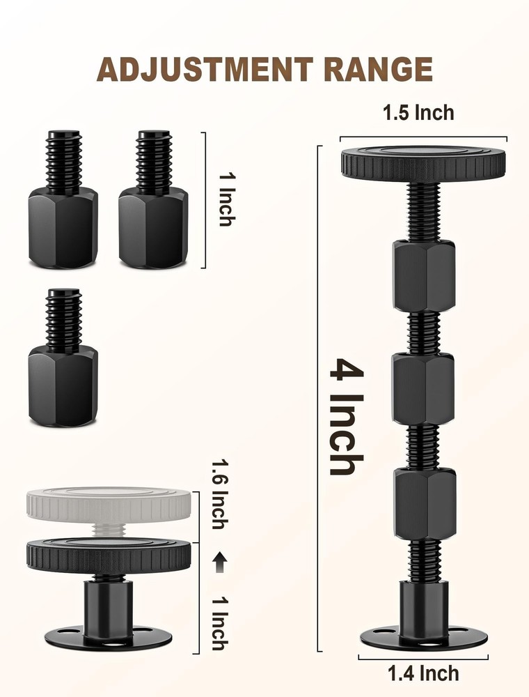 2PCS Adjustable Threaded Bed Frame Anti-Shake Tool, Upgraded Headboard stoppe...