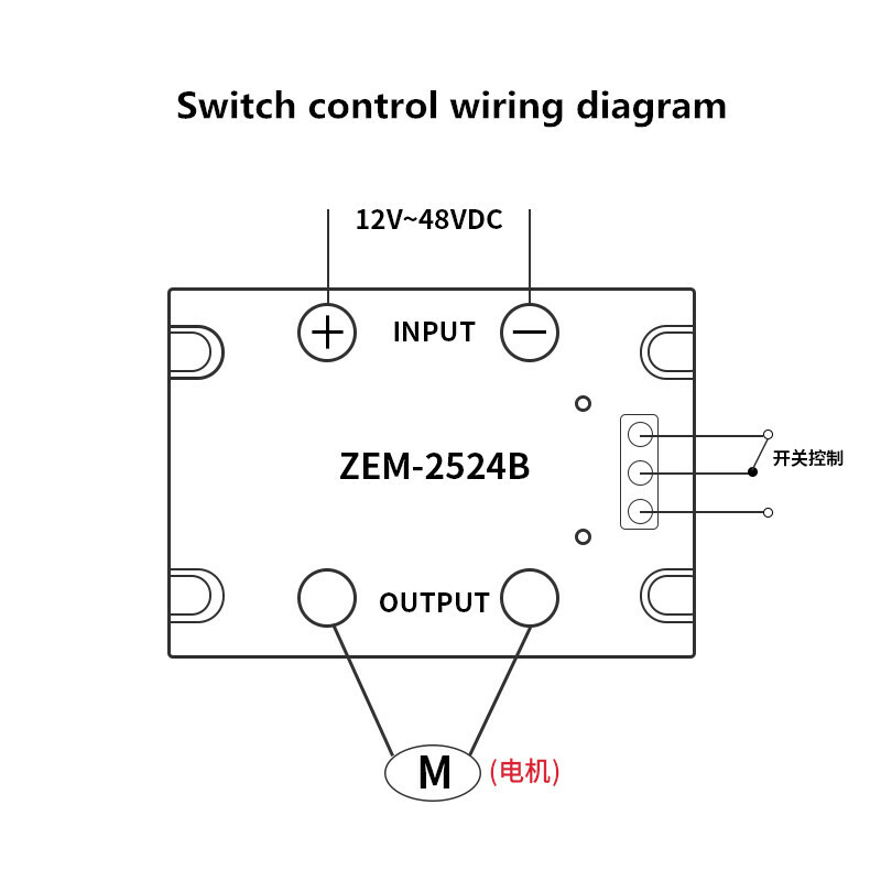 High-power DC motor forward and reverse control module 65A 48V