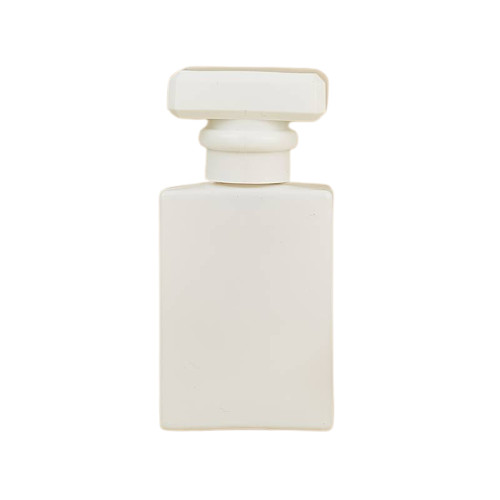 30ml Empty Glass Perfume Spray Bottle Refillable Clear Rectangular White Gloss