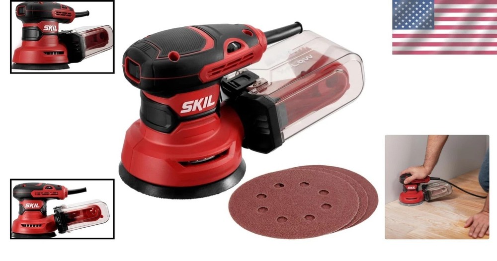 Versatile 5" Random Orbital Sander with Variable Speed and Dust Collector System