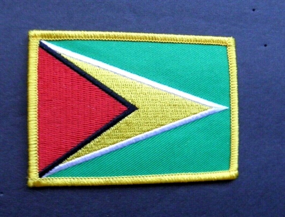 GUYANA INTERNATIONAL EMBROIDERED FLAG PATCH 3.5 INCHES