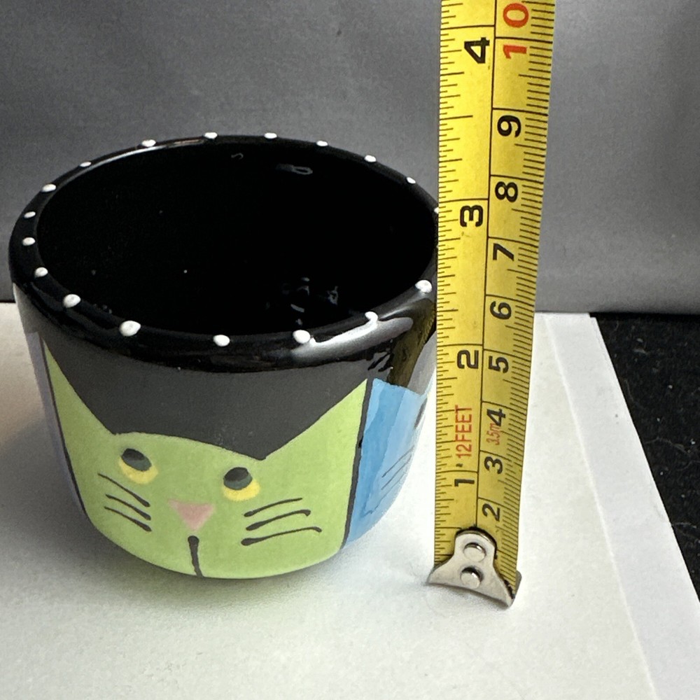 Small Cat Cup/ Pot Signed D Grant