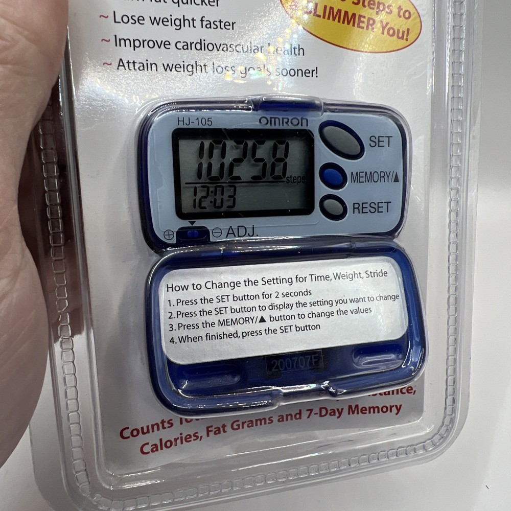 Omron Pedometer Model HJ-105 Step Counter New in Package ~ Sealed