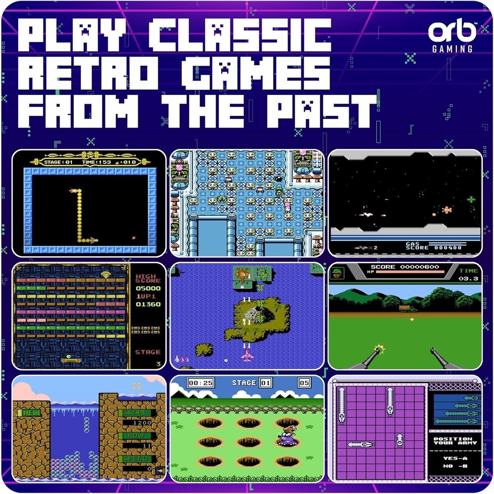 Battery-Powered Mini Arcade Machine - 240 Classic Games & Joystick Control