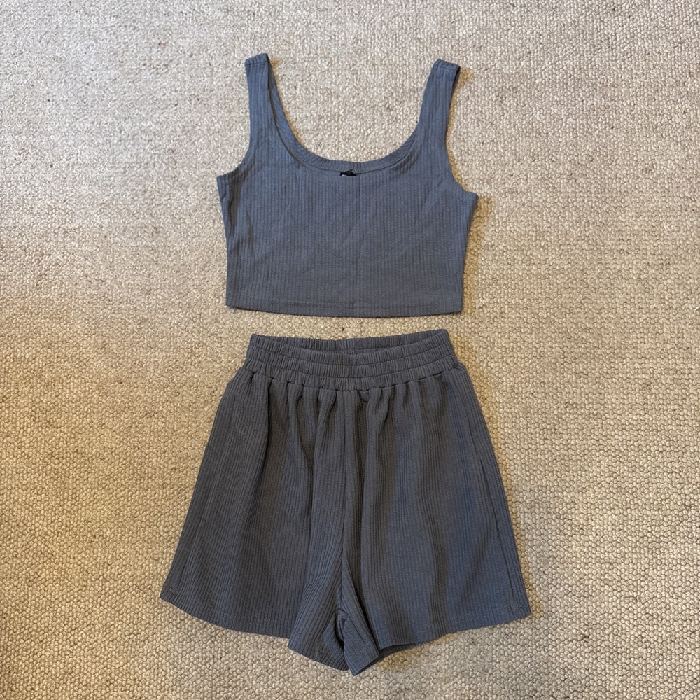 Skye Shorts & Top Set Grey - Size XS