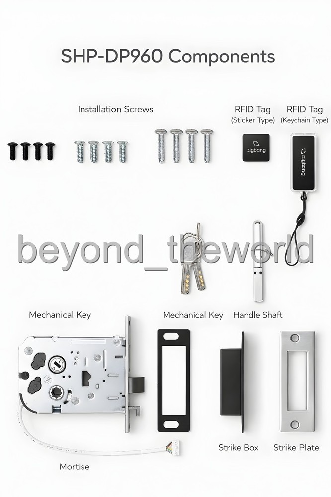 Zigbang SHP-DP960 Plus Push Pull Digital Smart Door Lock w/ Key Tag