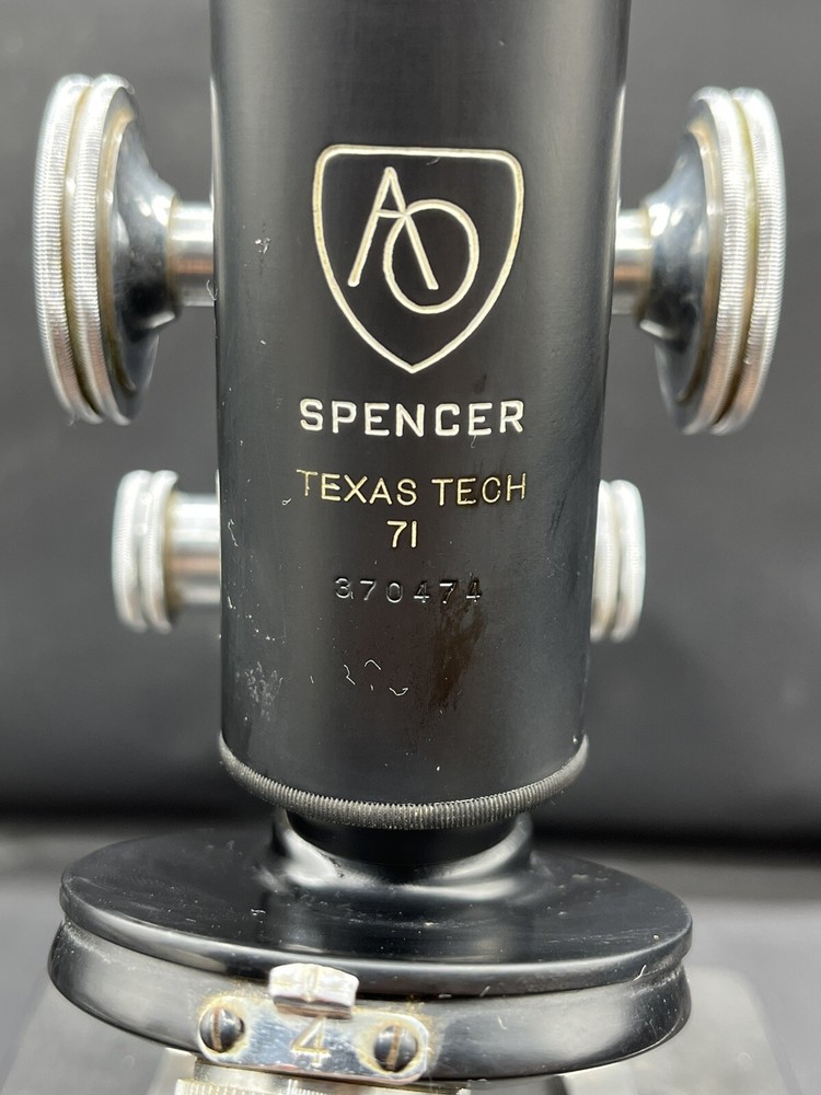 AO Spencer Microscope, Vintage Texas Tech 71