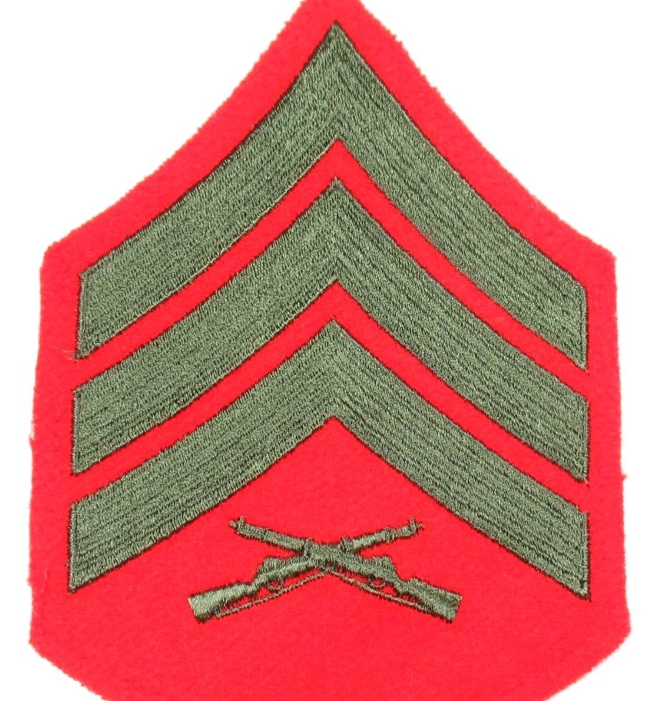 USMC Sergeant Infantry Vintage Rank Patch Embroidered Felt Sew On