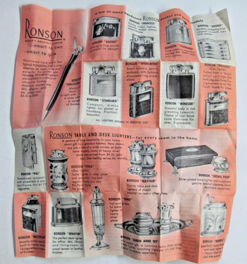 Ronson Instruction Papers for Windlite and Triumph Lighters, Brushes Tool Set 3