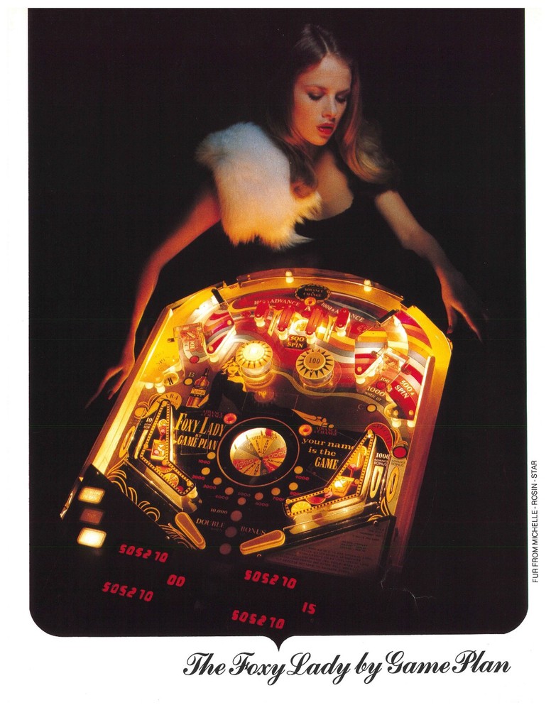 Foxy Lady Game Plan Pinball Flyer / Brochure / Ad- Excellent