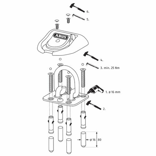 ABUS WBA100 Floor & Wall Anchor Locking Point-Free Postage