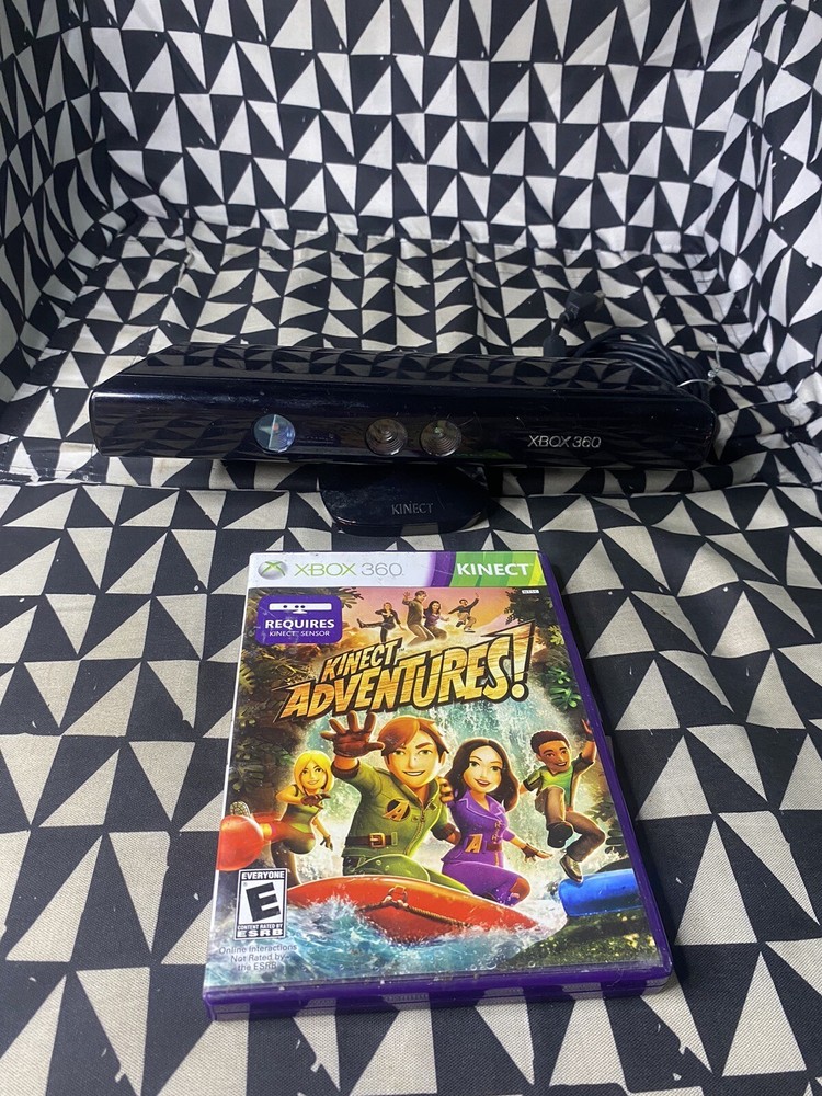 Microsoft Xbox 360 Kinect Motion Sensor Bar Black & Kinect Adventures Bundle