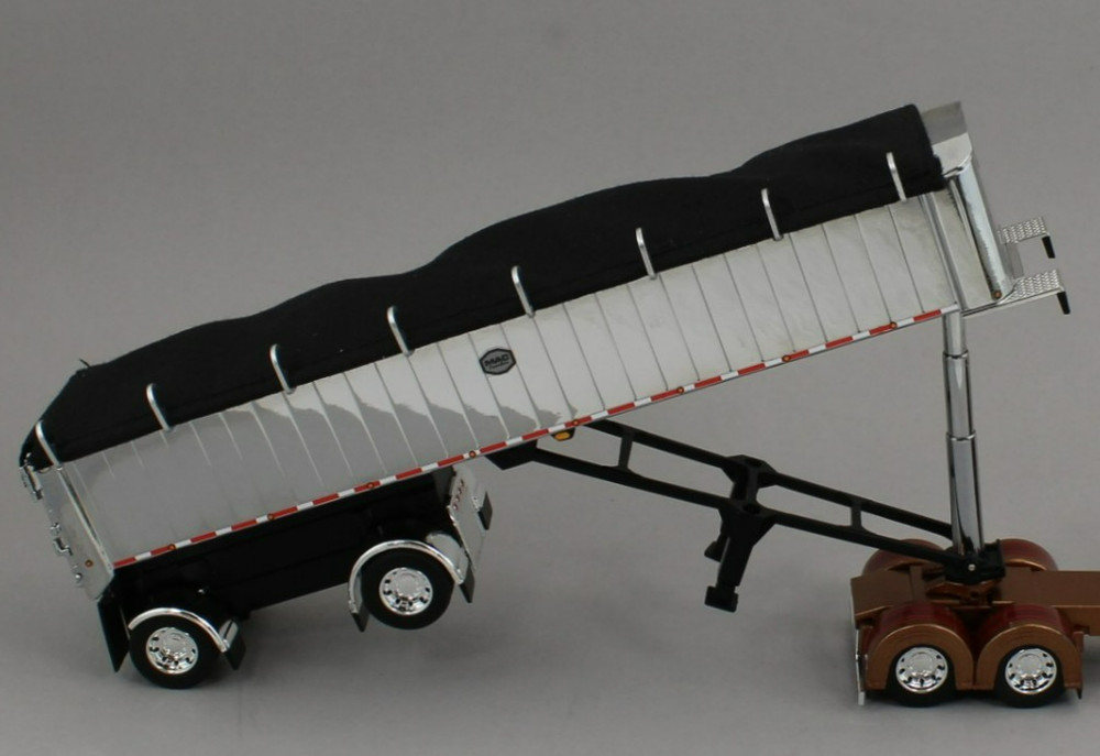 DCP 1:64 *CHROME & BLACK* MAC COAL END DUMP Spread-Axle Trailer *NEW*