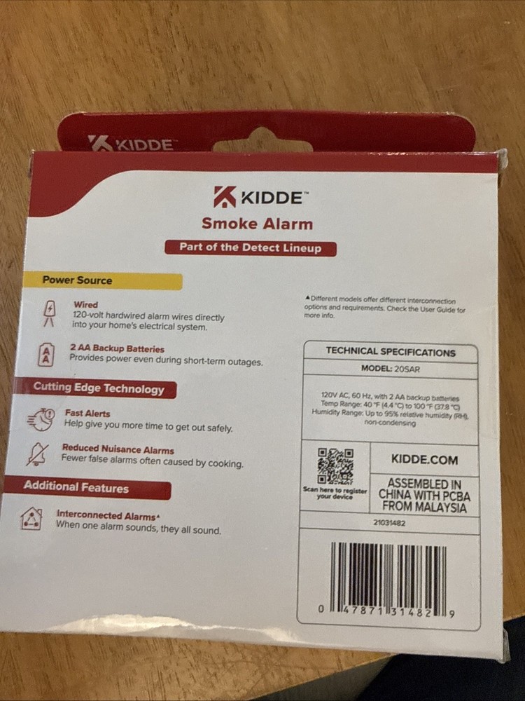 Kidde Smoke Alarm , Wired, New