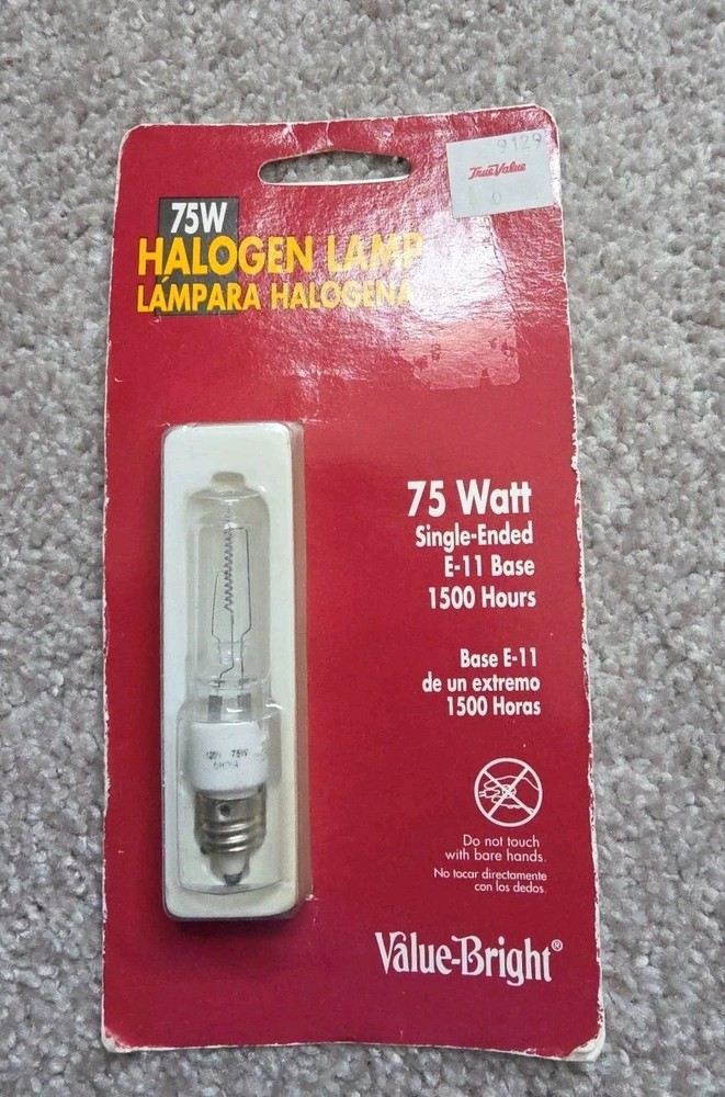 75W HALOGEN LAMP SINGLE-ENDED E-11 BASE 1500 HOURS VALUE BRIGHT