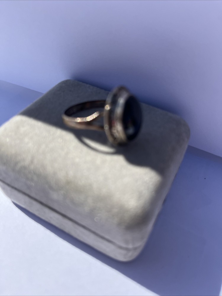 Vintage Sterling Silver 925 Onyx Ring Size 7.5
