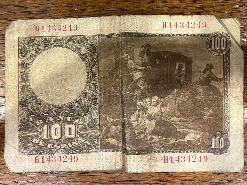 1948 El Banco De Espana 100 Banknote