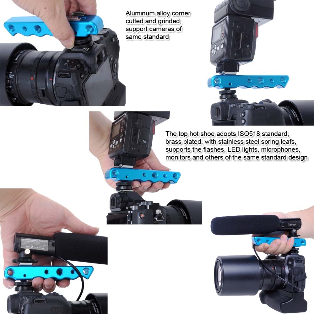 Portable DC/DV Camera Holder Bracket Support Speedlite LED Light Microphone
