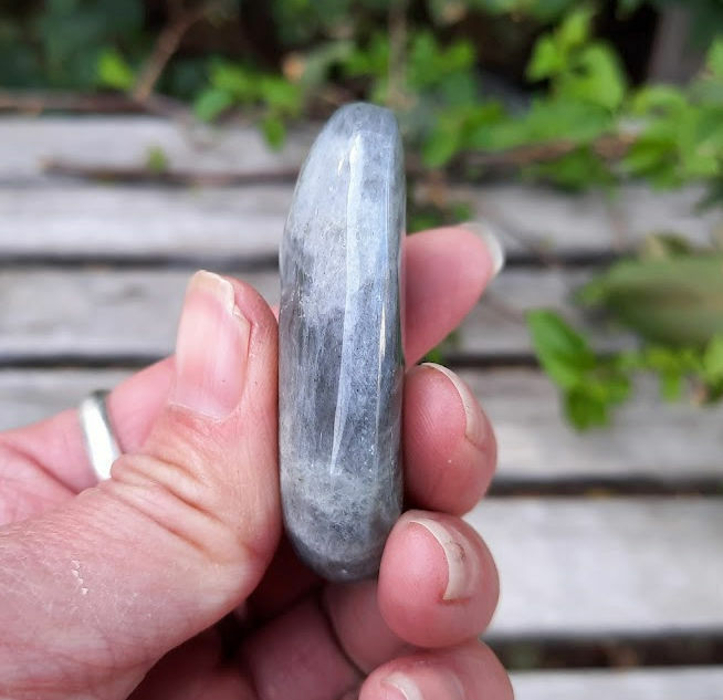 Labradorite Mini Palm Stone, Purple Flash, Higher Realms, Transformation