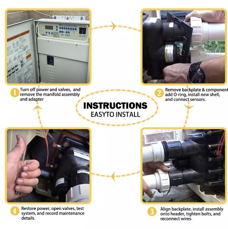 77707-0205 Pool Heater Manifold Assembly Replacement Kit for Pentair MasterTemp