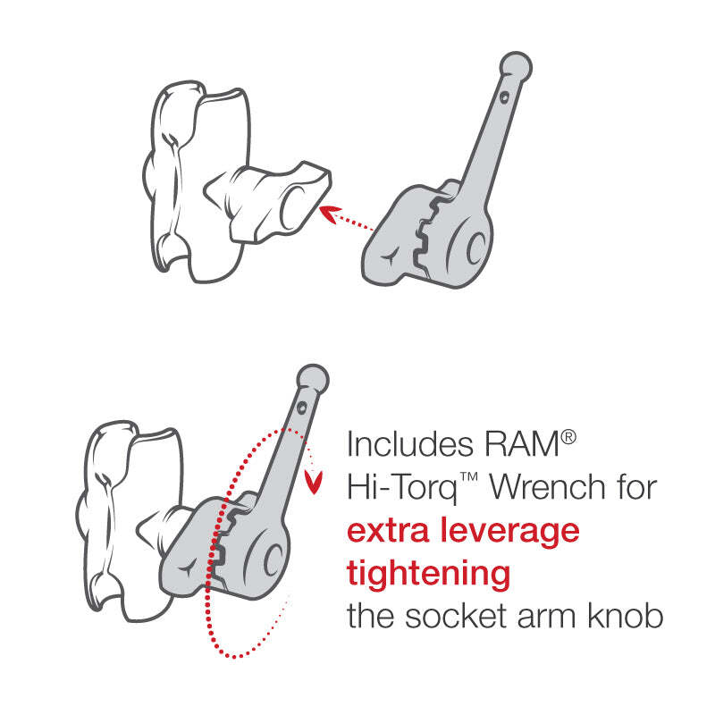 RAM-D-111-C-KNOB9H RAM Large Marine Electronics Mount with RAM H...