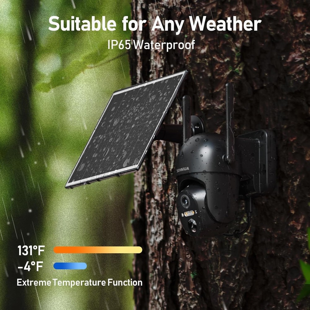 360° View Solar Security Camera - Cellular Connectivity & Water-Resistant Design