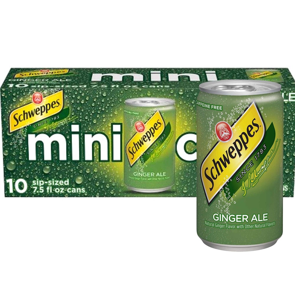 SCHWEPPES - MINI CANS, GINGER ALE, 7.5 OZ, 10 PK