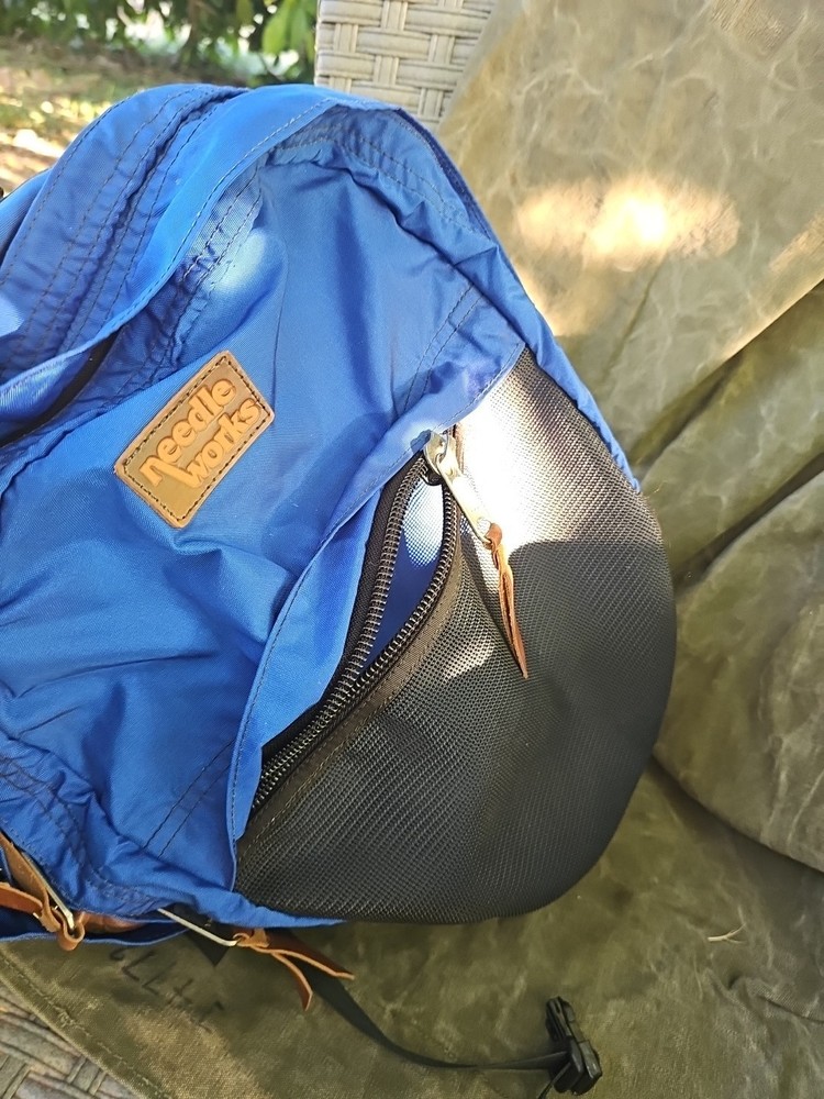 Needlework Backpack For Crafters Storage Canvas Many Pockets Blue