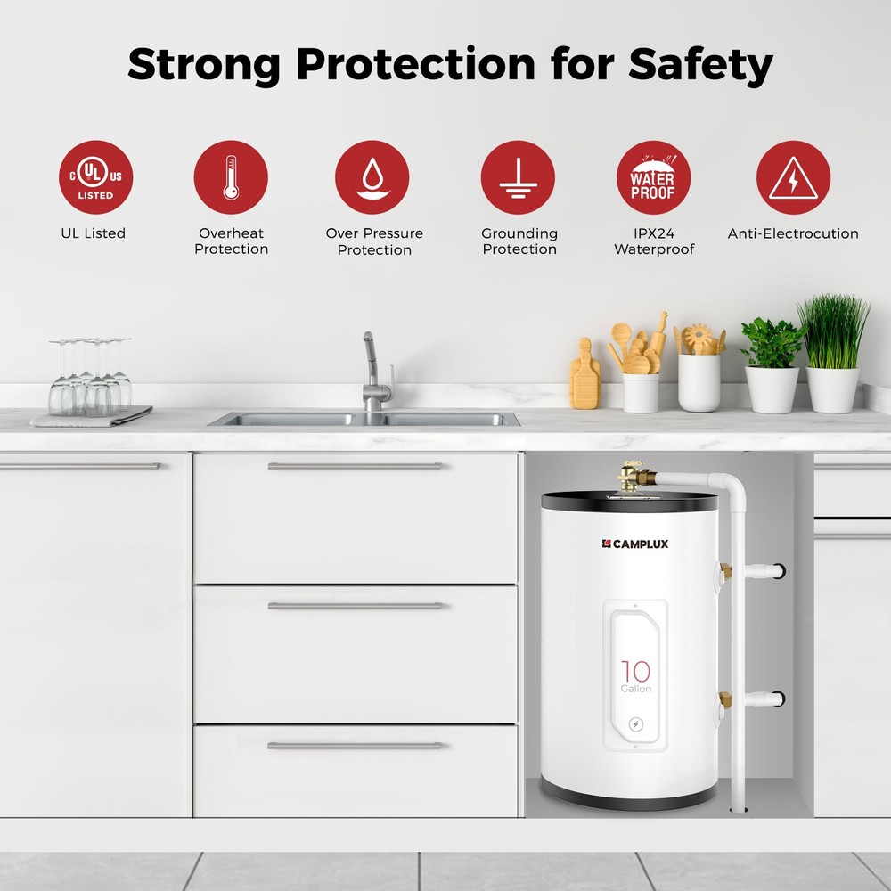 10/18 Gallon Electric Water Heater 1.5kW 120V Instant Hot for Whole Room Shower