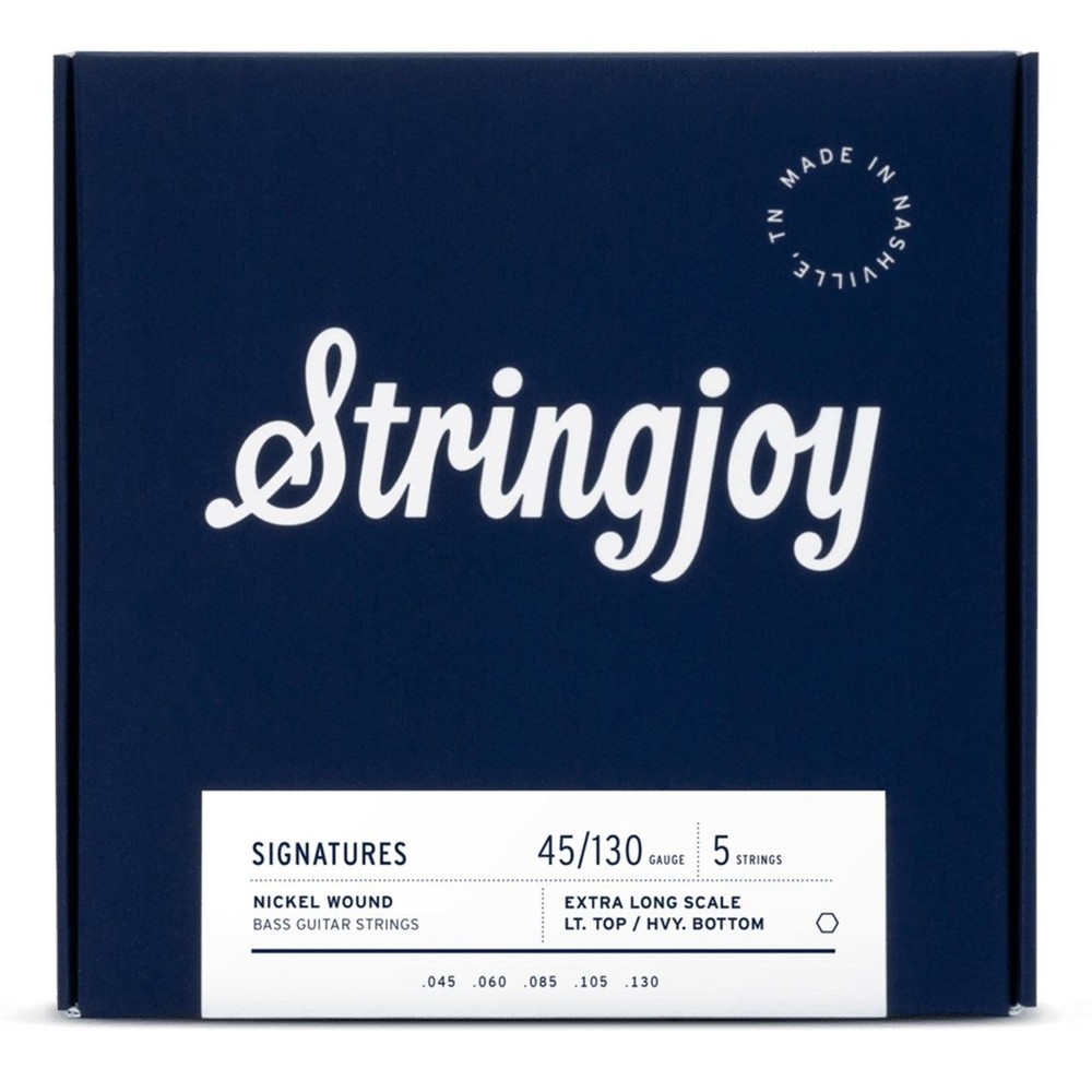 Used Stringjoy Signatures Nickel Wound Long Scale 5-String Bass Strings, Light T