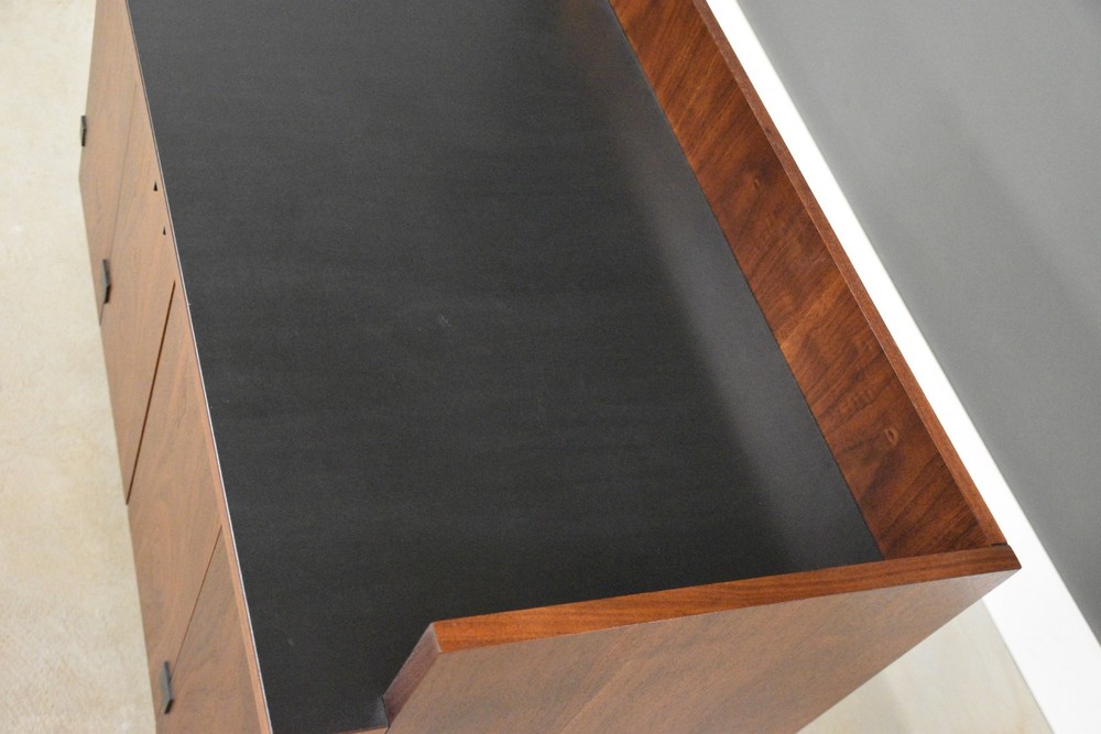 Refinished Walnut Bar by Milo Baughman for Directional