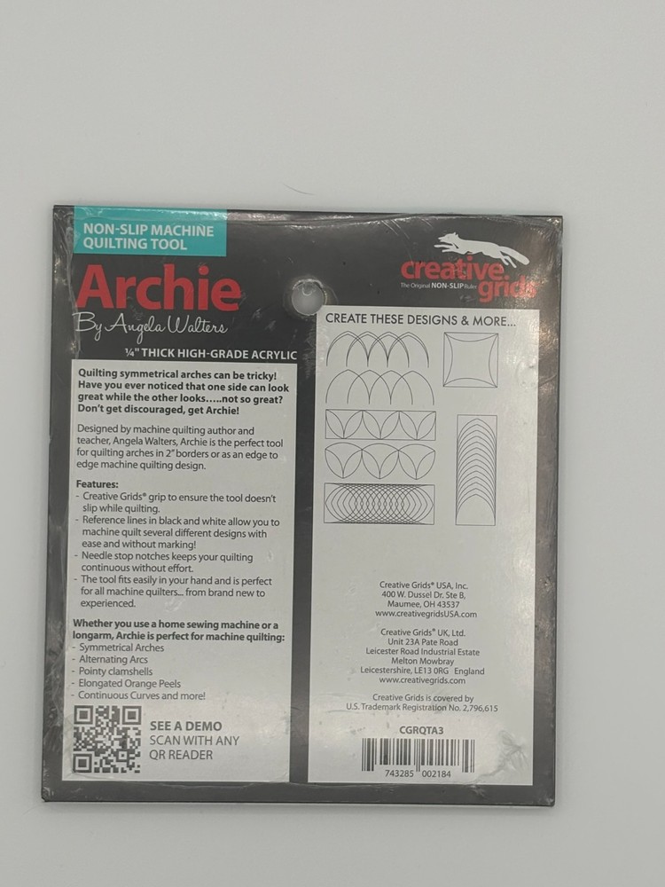 Genuine Creative Grids Machine Quilting Tool - Archie CGRQTA3LS