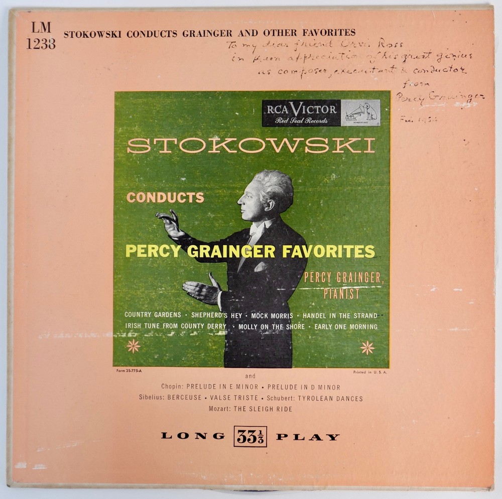 Percy GRAINGER (COMPOSER) Signed LP