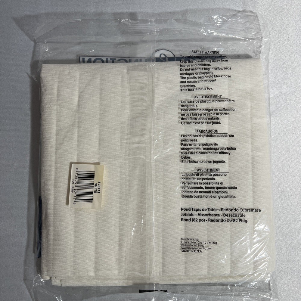 Round Table Cover Form & Function Better Than Linen White 82” New