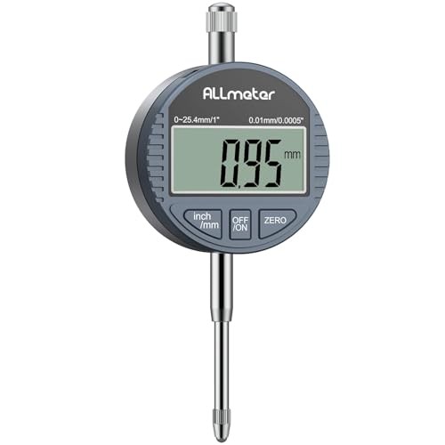 Digital Dial Indicator with Large LCD Display,0-1" (0-25.4mm) Range, 0.0005"