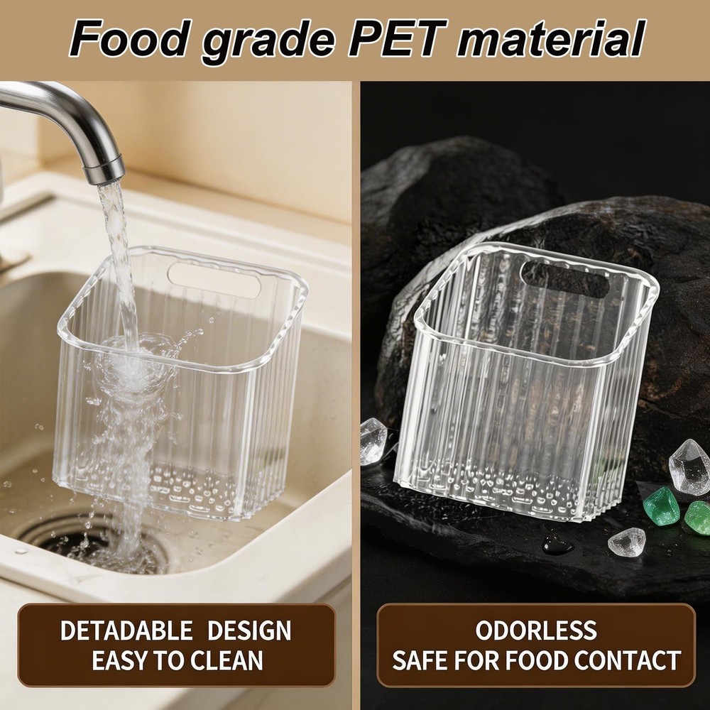 4 Pack Acrylic Wall Mounted Storage Racks, Stackable Cabinet Door Storage Con...