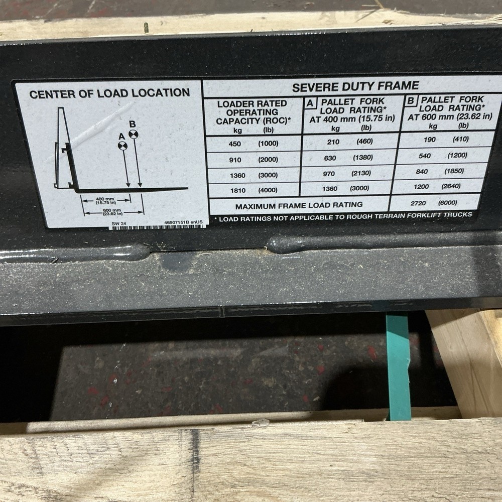 Bobcat OEM 6K SEVERE DUTY PALLET FORK FRAME, 46907101