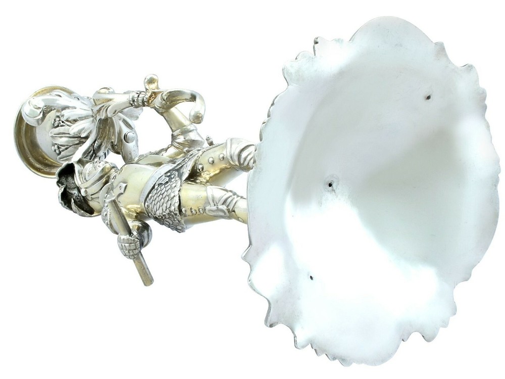 Sterling Silver Gilt Figural Candlestick by Charles Thomas Fox & George Fox