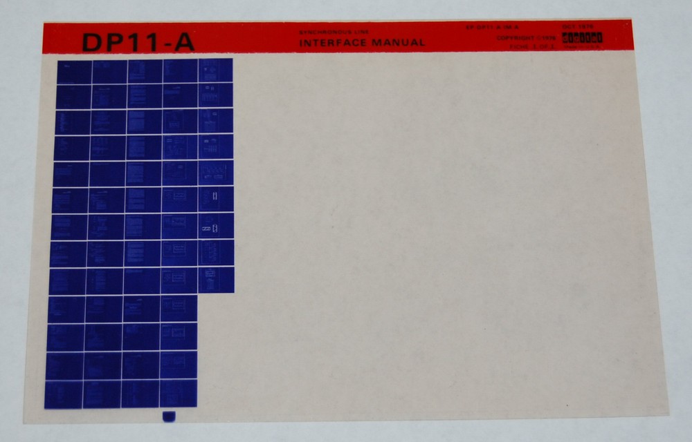 DEC DP11-A Synchronous Interface Manual, Microfiche