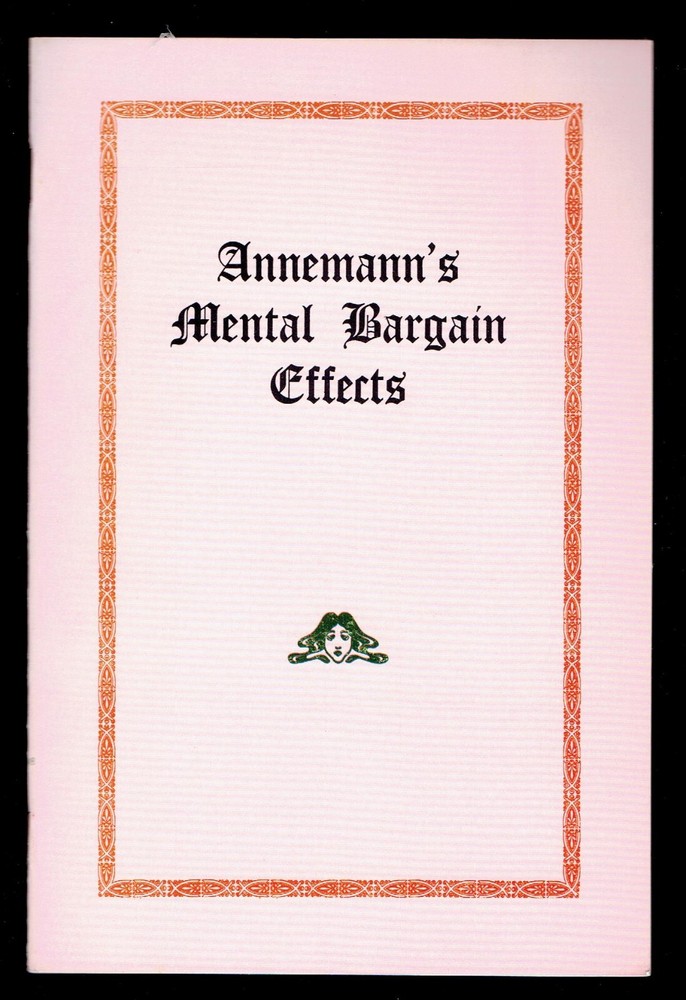 Annemann's Mental Bargain Effects - New Vintage Magic Booklet