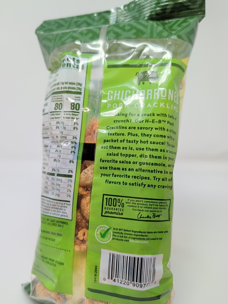 HEB Chicharrones Pork Cracklins 6 Ounce Bag