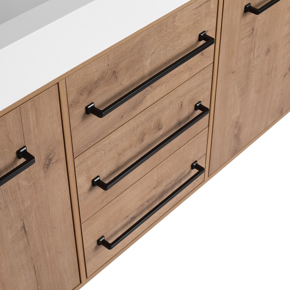 60" White Double Sink Vanity w/ Soft-Close Doors & 3 Drawers