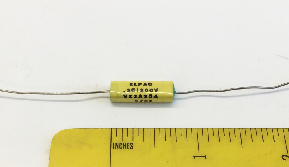 4 NOS Elpac Capacitors .25 MFD @ 200 VDC