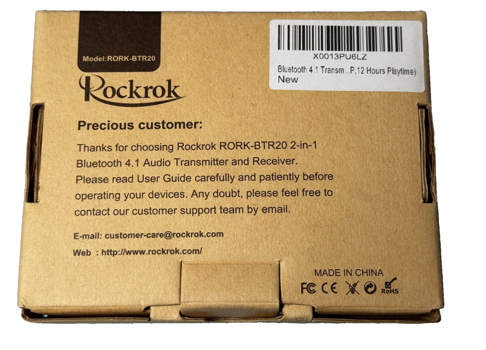 Rockrok 2-in-1 Bluetooth Audio Transmitter & Receiver [RORK-BTR20]