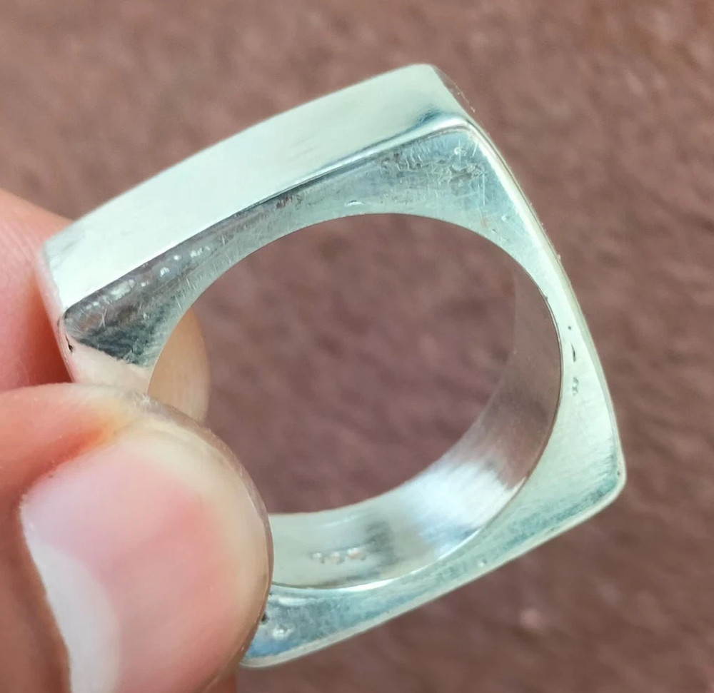 925 Sterling Silver, Solid Silver, Band Ring, Unisex, Square Band Ring
