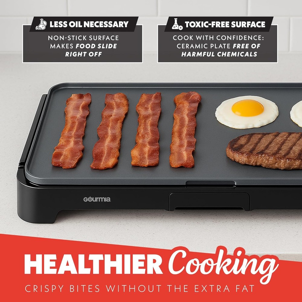 22-Inch XL Electric Griddle Pan - Nonstick Extra Large Ceramic Surface