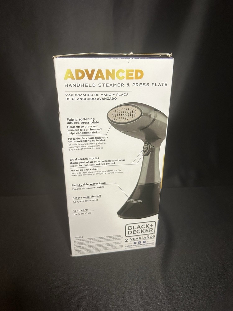 BLACK+DECKER Advanced Handheld Steamer & Press Plate 2-in-1 Iron Steamer