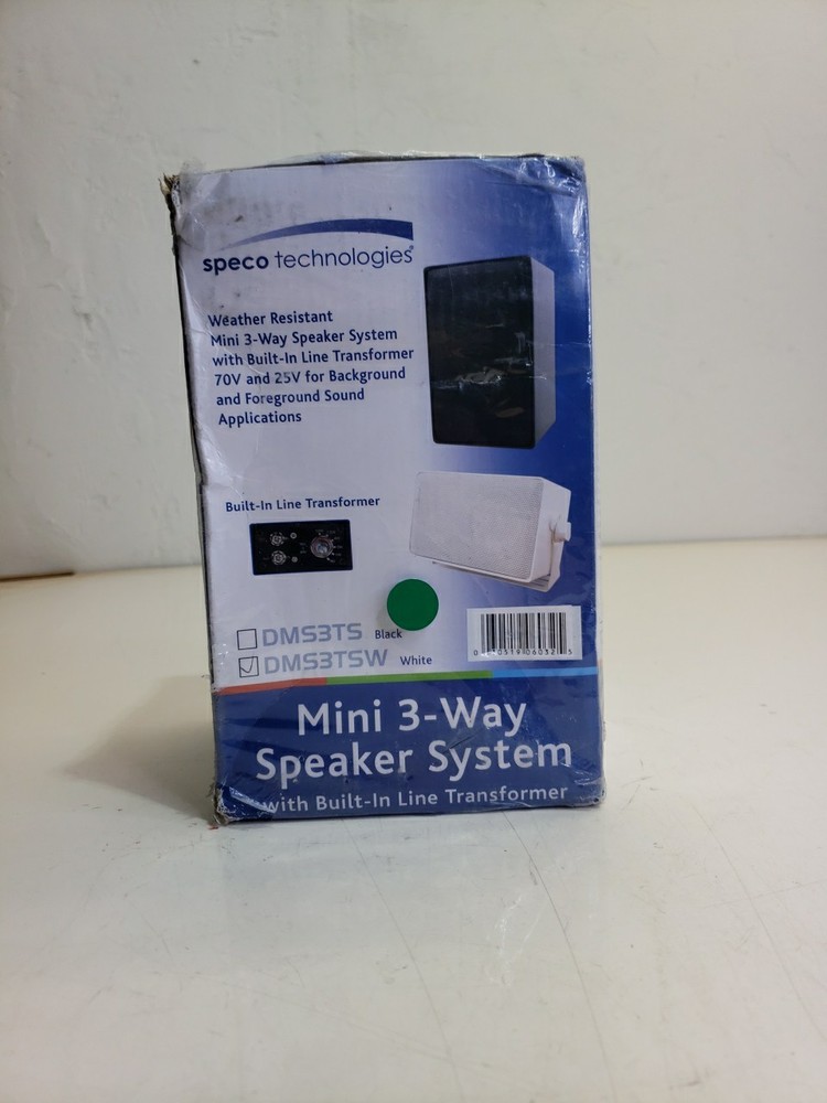 Speco Technologies Mini 3-Way Speaker System DMS3TSW NEW